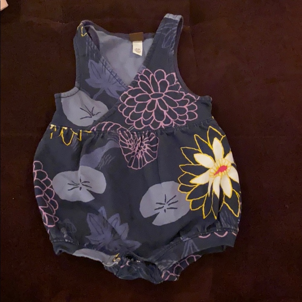 Tea Collection Indigo Floral Shortalls